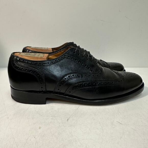 Rancourt & Co. x Ralph Lauren Wingtip Bal Oxford Black Calf Bench Made USA 9 D - Picture 4 of 14